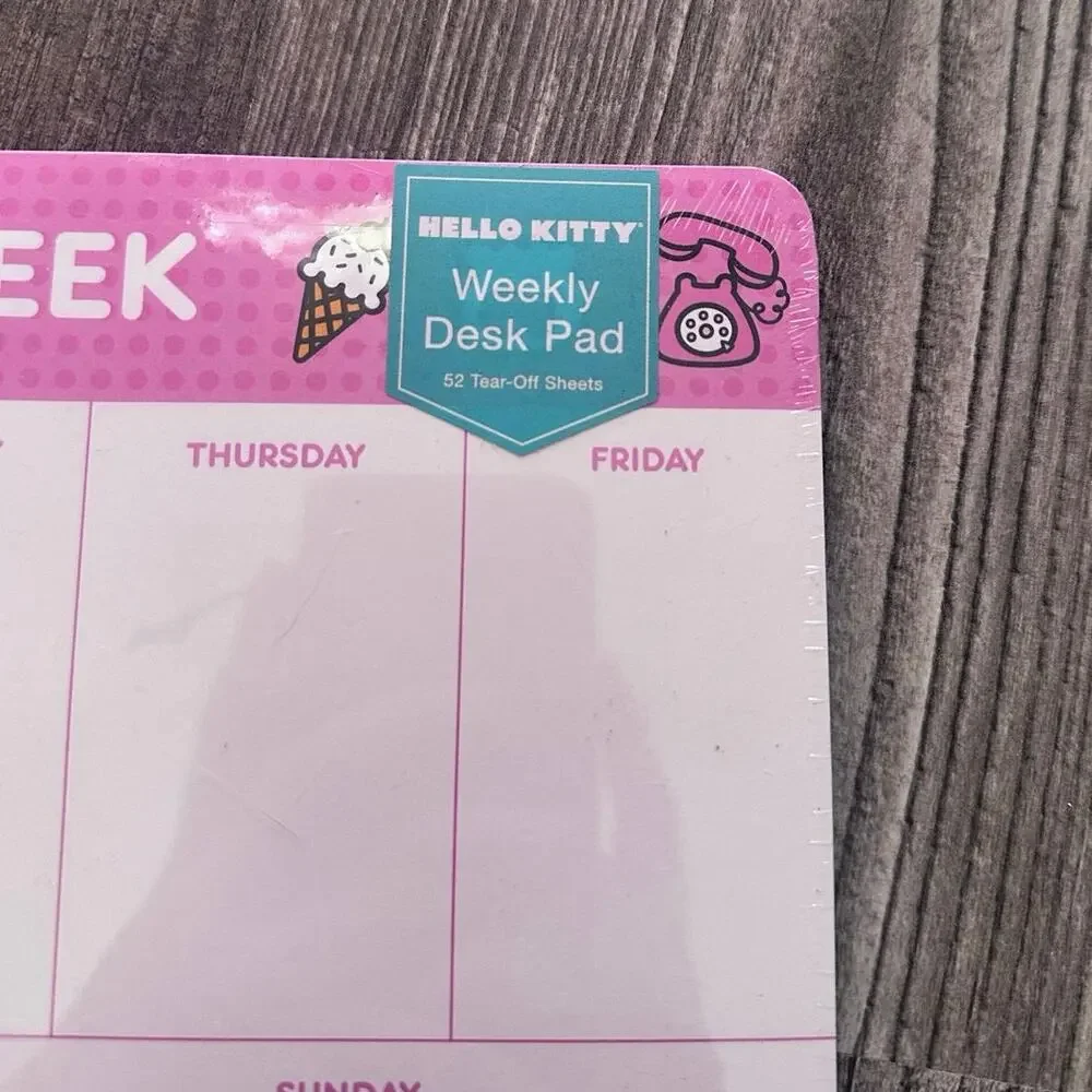 sanrio hello kitty weekly desk pad, never used